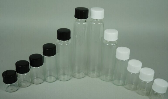 15ml perfume bottle tube, transparent screw glass vial with plastic cover