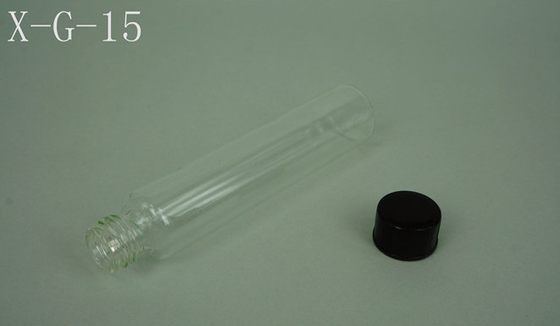 15ml perfume bottle tube, transparent screw glass vial with plastic cover