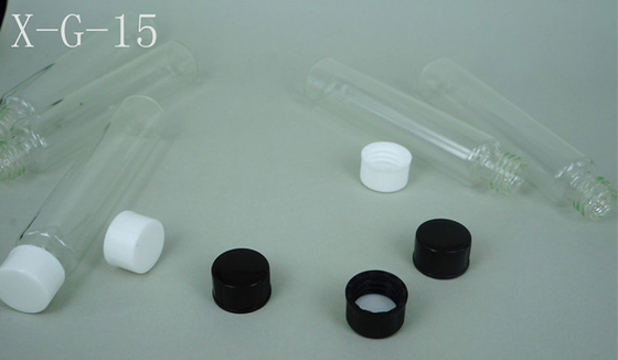 15ml perfume bottle tube, transparent screw glass vial with plastic cover