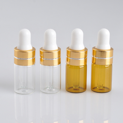 3ml clear glass glue dropper head essential oil packing bottle, 3ml amber small sample dropper bottle