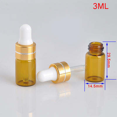 3ml clear glass glue dropper head essential oil packing bottle, 3ml amber small sample dropper bottle