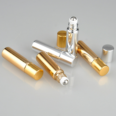 5ml Mini UV glass empty  roll on bottle with aluminium cap for cosmetics essential oil perfume package