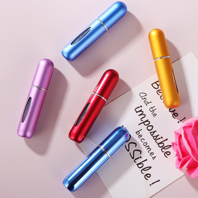 5ml Bottomed Refillable Perfume Bottles Aluminum Atomizer Bottles Dispenser Perfume bottle press mini  Spray bottles