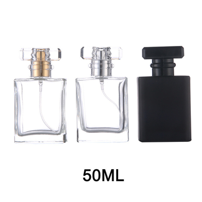 30ml 50ml flat square glass perfume dispenser bottle Liquid spray perfume bottle glass cosmetic empty bottle