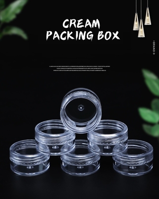 Wholesale 3g 5g 10g 15g 20g 25g 30g 40g High Transparent cream jars Plastic PS Eyeshadow cream cosmetic packaging boxes