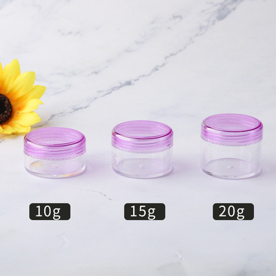 Wholesale 3g 5g 10g 15g 20g 25g 30g 40g High Transparent cream jars Plastic PS Eyeshadow cream cosmetic packaging boxes