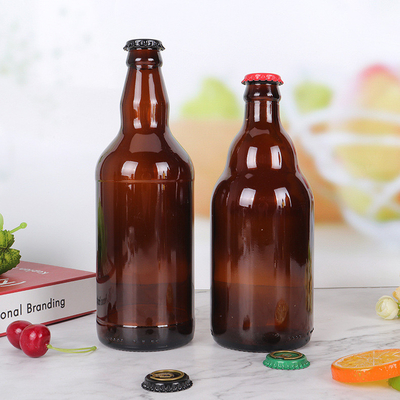 Hotsale 330ml 500ml 650ml 1000ml high quality liquor drink gin whiskey wine beer brown amber glass bottles