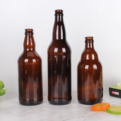 Hotsale 330ml 500ml 650ml 1000ml high quality liquor drink gin whiskey wine beer brown amber glass bottles