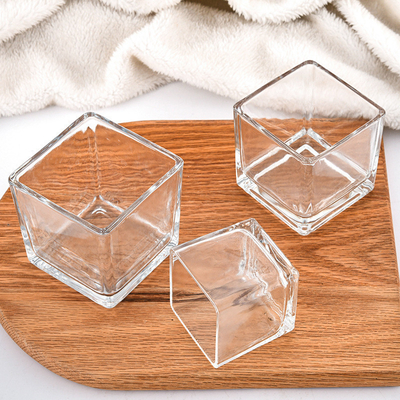 DIY 7*7cm 8*8cm square candle glass jar homemade aromatherapy jar birthday gift crystal candlestick decoration jar
