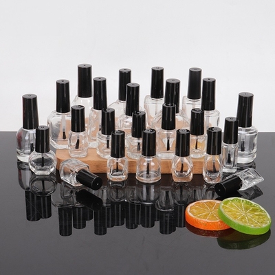 Wholesale 2ml to 18ml Clear Empty Cosmetic Nail Polish Glass bottle with Brush Cap 5ml 10ml 15ml Glass Nail Gel Bottles