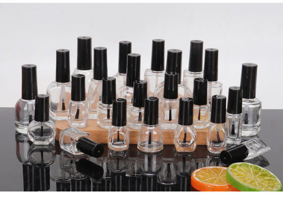 Wholesale 2ml to 18ml Clear Empty Cosmetic Nail Polish Glass bottle with Brush Cap 5ml 10ml 15ml Glass Nail Gel Bottles