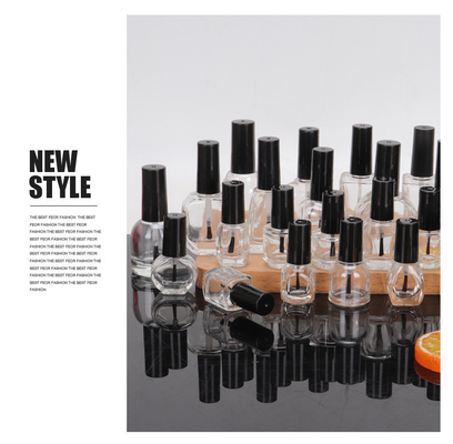 Wholesale 2ml to 18ml Clear Empty Cosmetic Nail Polish Glass bottle with Brush Cap 5ml 10ml 15ml Glass Nail Gel Bottles