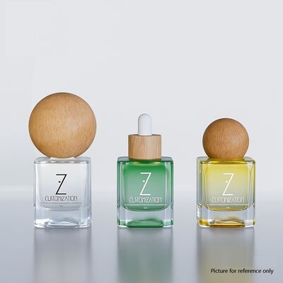 New 30ml Square Essential Oil Glass Bottles Thick-bottomed Designs Leak-proof Bamboo Glass Dropper bottles High Quality Cosmetic glass bottles for Essential oil packaging solutions