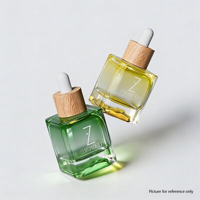 New 30ml Square Essential Oil Glass Bottles Thick-bottomed Designs Leak-proof Bamboo Glass Dropper bottles High Quality Cosmetic glass bottles for Essential oil packaging solutions