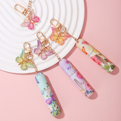 New Popular 5ml Fragrance Bottles Fine Mist Spray Cosmetic Perfume Samples Aromatherapy Bottles Portable Perfume Bottles Travel Perfume Vials with butterfly-shaped keychain cute girly perfume bottles