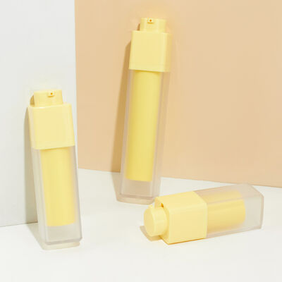 Glossy Empty Airless Pump Bottle Customized Logo Printing Perfect for Beauty Serum Cream Packaging Portable Reusable Design Square Vacuum Pump Bottle Refillable Skincare Cosmetic Airless Bottle