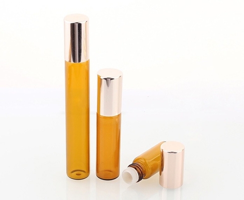Manufacturers Stock 3ml 5ml 10ml Aluminum Cover Brown Amber Roll-On Glass Essential Oil Bottle