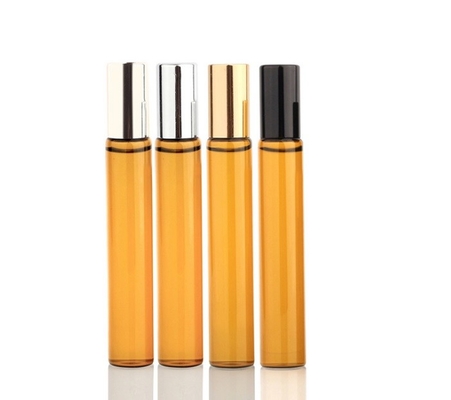 Manufacturers Stock 3ml 5ml 10ml Aluminum Cover Brown Amber Roll-On Glass Essential Oil Bottle