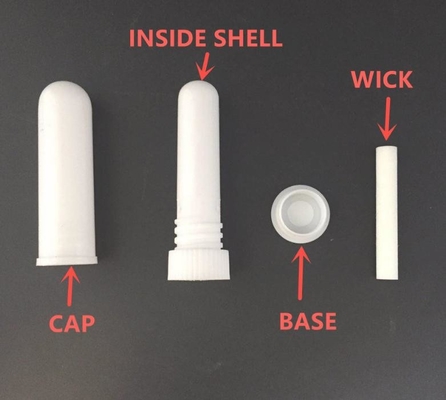 Plastic PP Bottles Blank Nasal Inhaler sticks Essential Oil inhaler tube with cotton wicks nasal specimen tube